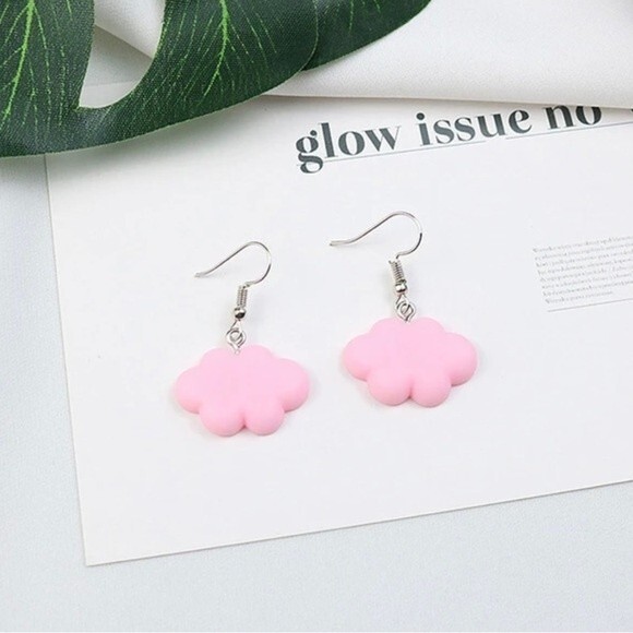 Pink Cloud Drop Earrings NWT - Picture 1 of 3